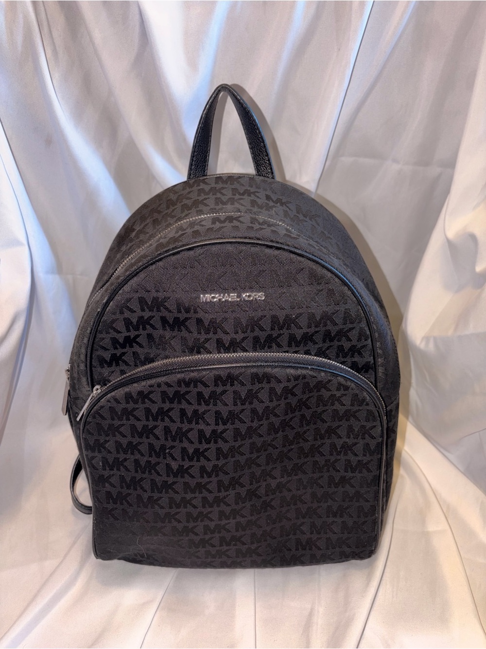 Michael Kors Black Logo Jacquard Backpack